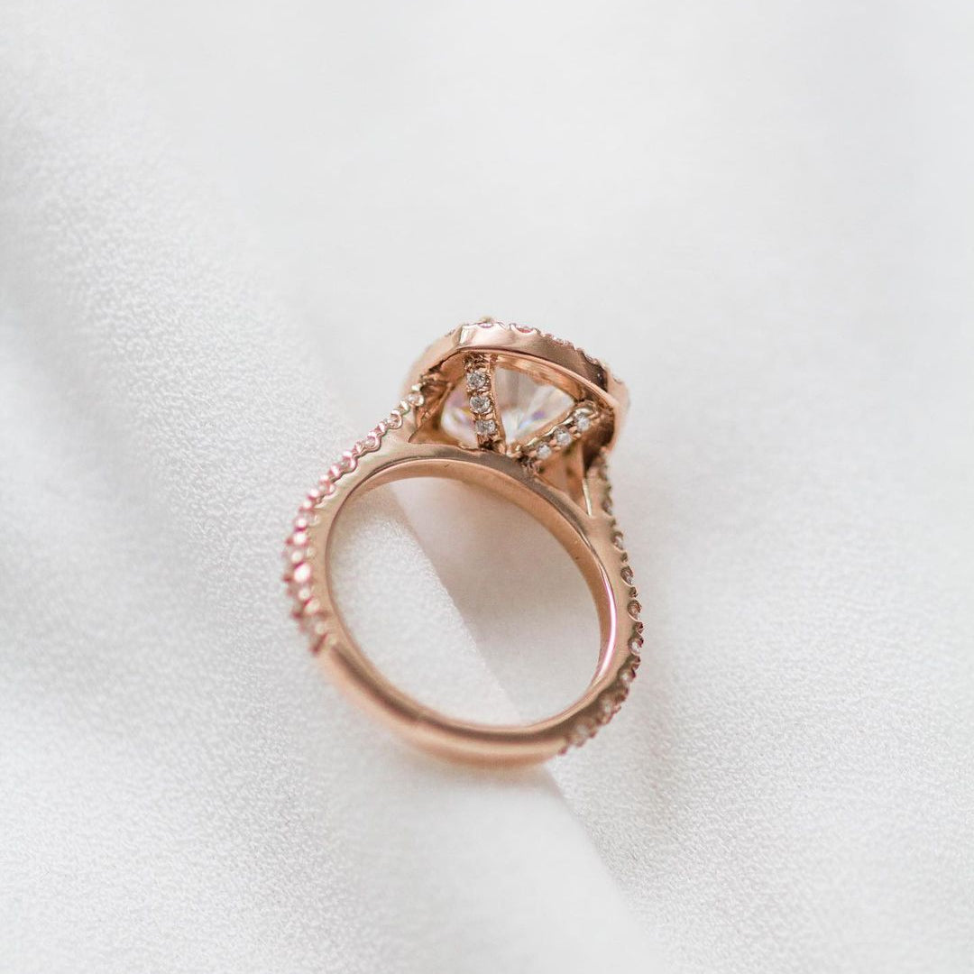 2.3 CT Cushion Halo & Pave Lab Grown Diamond Engagement Ring