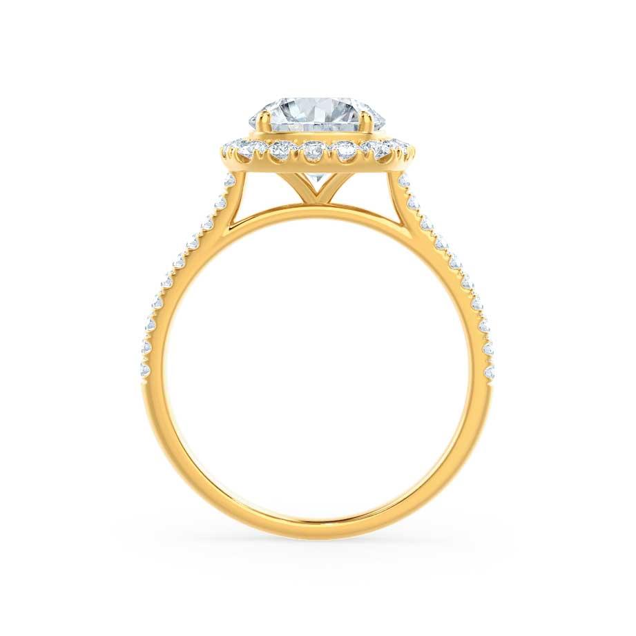 2.3 CT Elongated Cushion Halo & Pave Lab Grown Diamond Engagement Ring