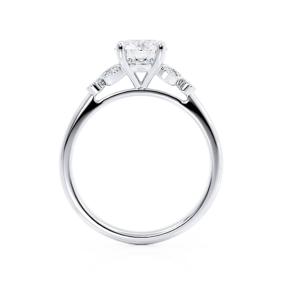 1.5 CT Round Cluster Lab Grown Diamond Engagement Ring