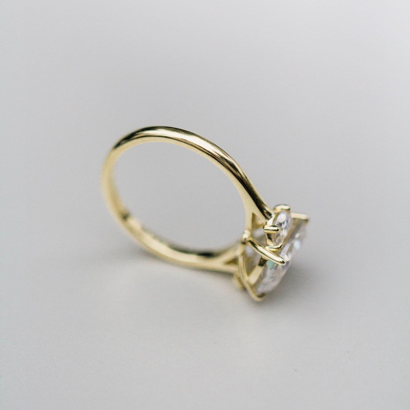 3.5 CT Cushion Three Stone Lab Grown Diamond Engagement Ring