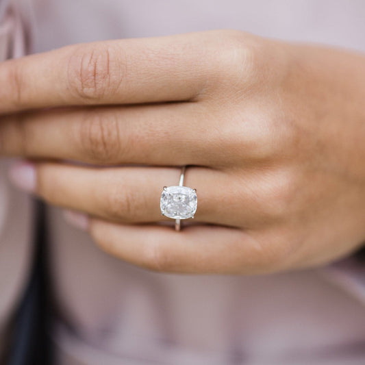 4.5 CT Cushion Solitaire Lab Grown Diamond Engagement Ring