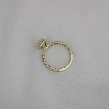 2 CT Cushion Pave Lab Grown Diamond Engagement Ring