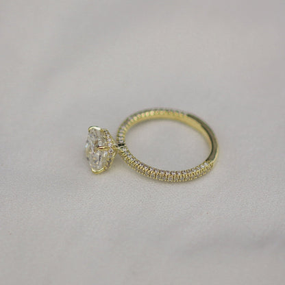 2 CT Cushion Pave Lab Grown Diamond Engagement Ring