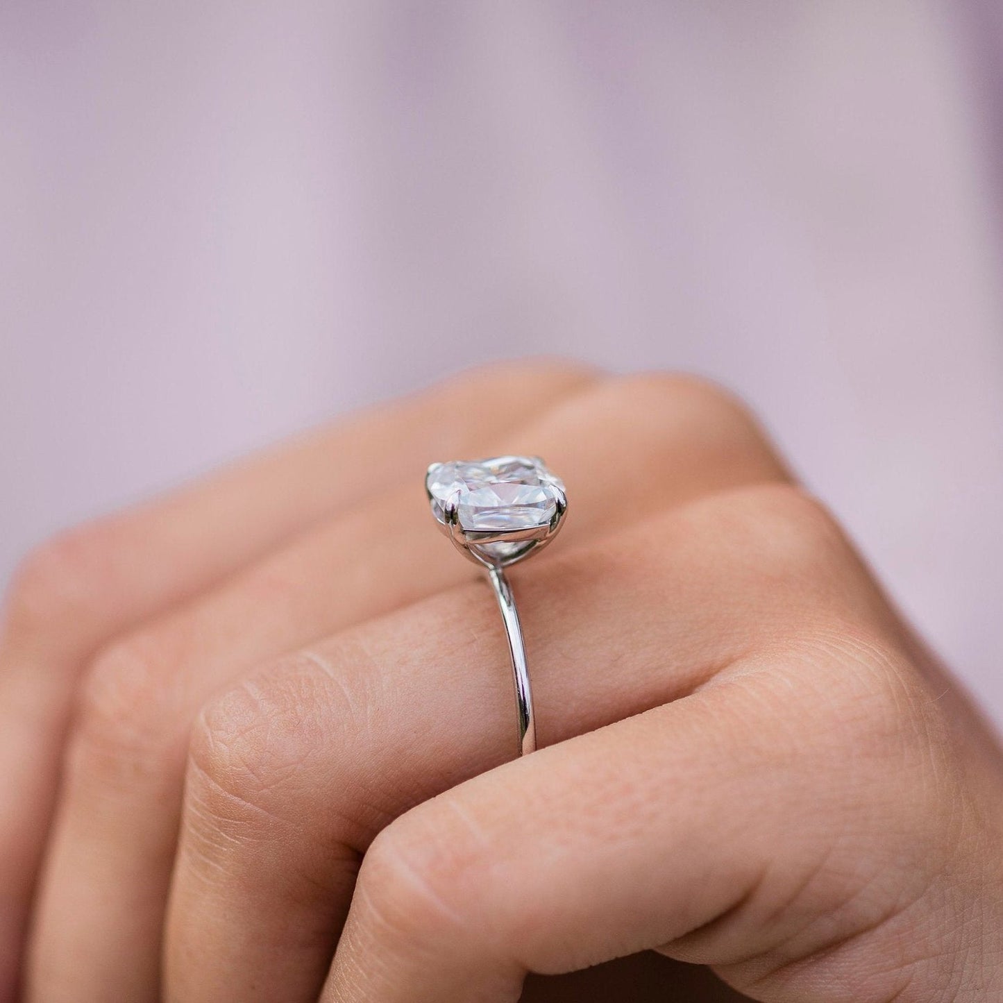 4.5 CT Cushion Solitaire Lab Grown Diamond Engagement Ring