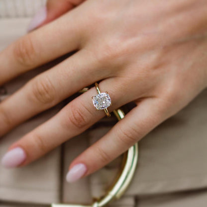 2.8 CT Cushion Solitaire Lab Grown Diamond Engagement Ring
