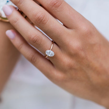 1.85 CT Oval Solitaire Lab Grown Diamond Engagement Ring