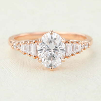 1.33 CT Oval Pave Lab-Grown Diamond Engagement Ring