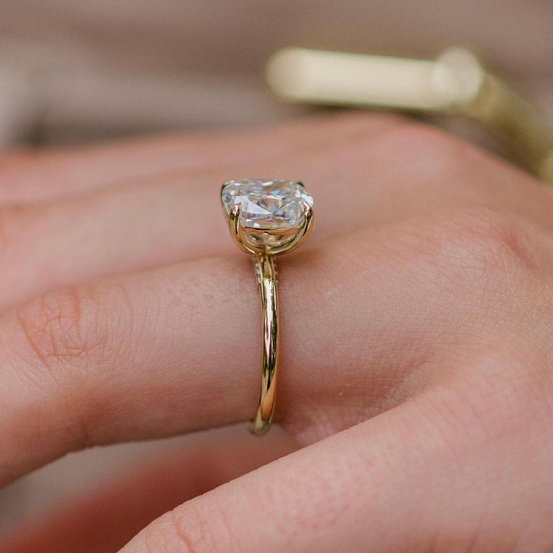 2.8 CT Cushion Solitaire Lab Grown Diamond Engagement Ring