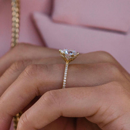 2.75 CT Round Pave Lab Grown Diamond Engagement Ring