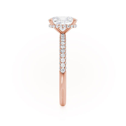 3.34 CT Elongated Cushion Hidden Halo & Pave Lab Grown Diamond Engagement Ring