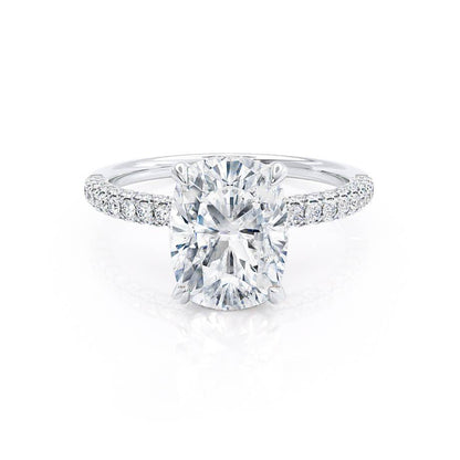3.34 CT Elongated Cushion Hidden Halo Lab Grown Diamond Engagement Ring