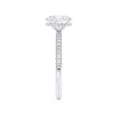 3.34 CT Elongated Cushion Hidden Halo Lab Grown Diamond Engagement Ring