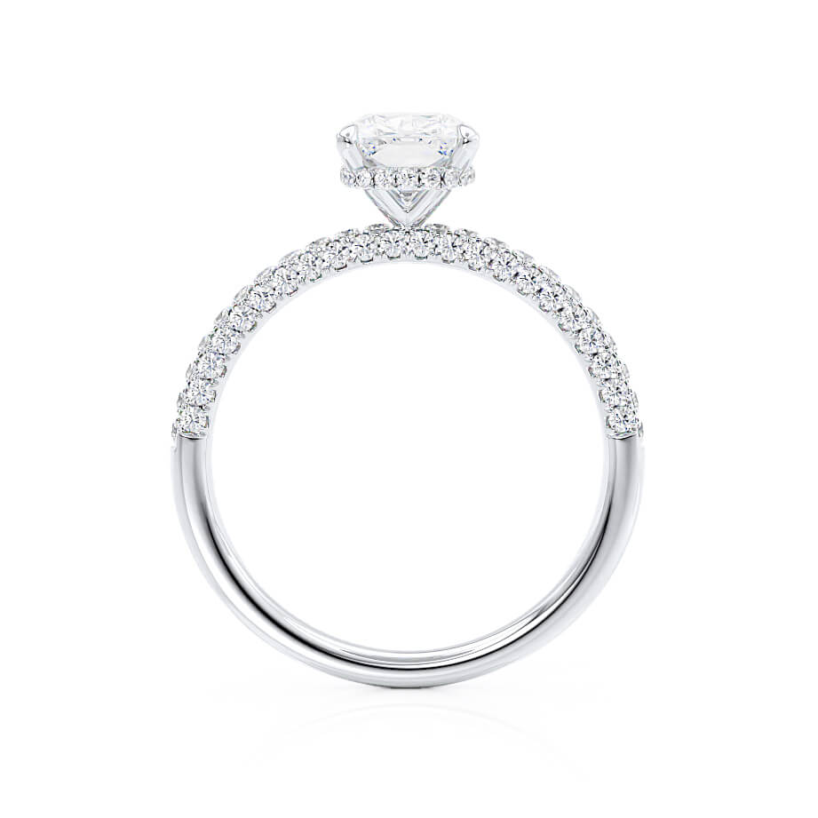 3.34 CT Elongated Cushion Hidden Halo Lab Grown Diamond Engagement Ring