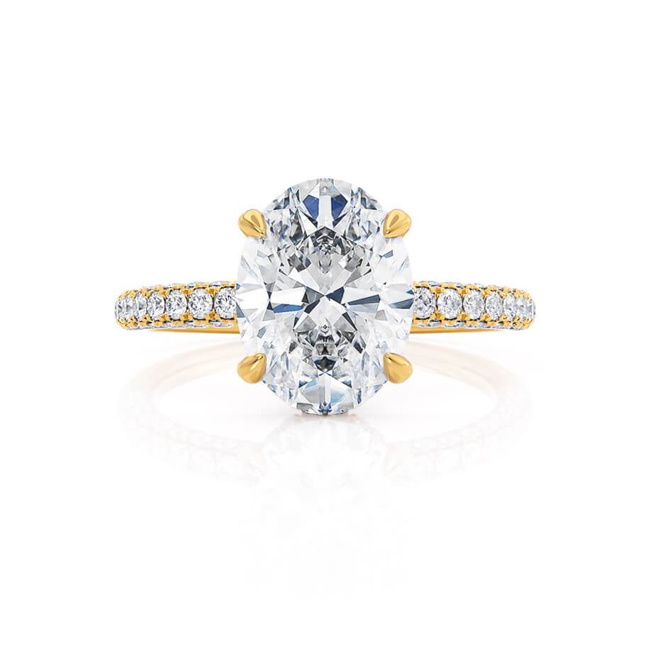 2.1 CT Oval Pave Lab Grown Diamond Engagement Ring