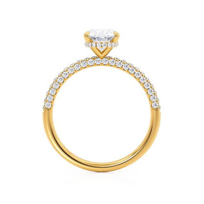 2.1 CT Oval Pave Lab Grown Diamond Engagement Ring