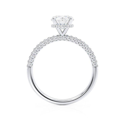 1.5 CT Round Pave Lab Grown Diamond Engagement Ring