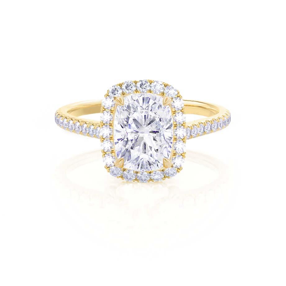 2.3 CT Elongated Cushion Halo & Pave Lab Grown Diamond Engagement Ring