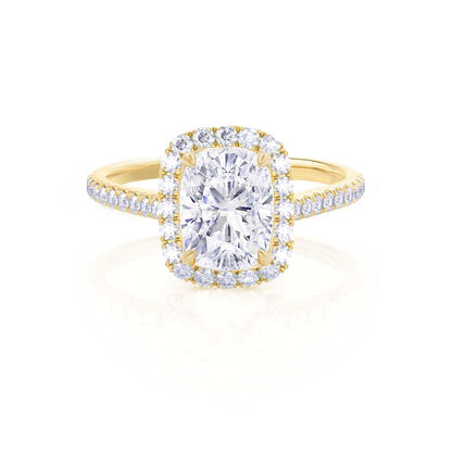 2.3 CT Elongated Cushion Halo & Pave Lab Grown Diamond Engagement Ring