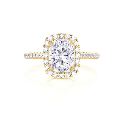 2.3 CT Elongated Cushion Halo & Pave Lab Grown Diamond Engagement Ring