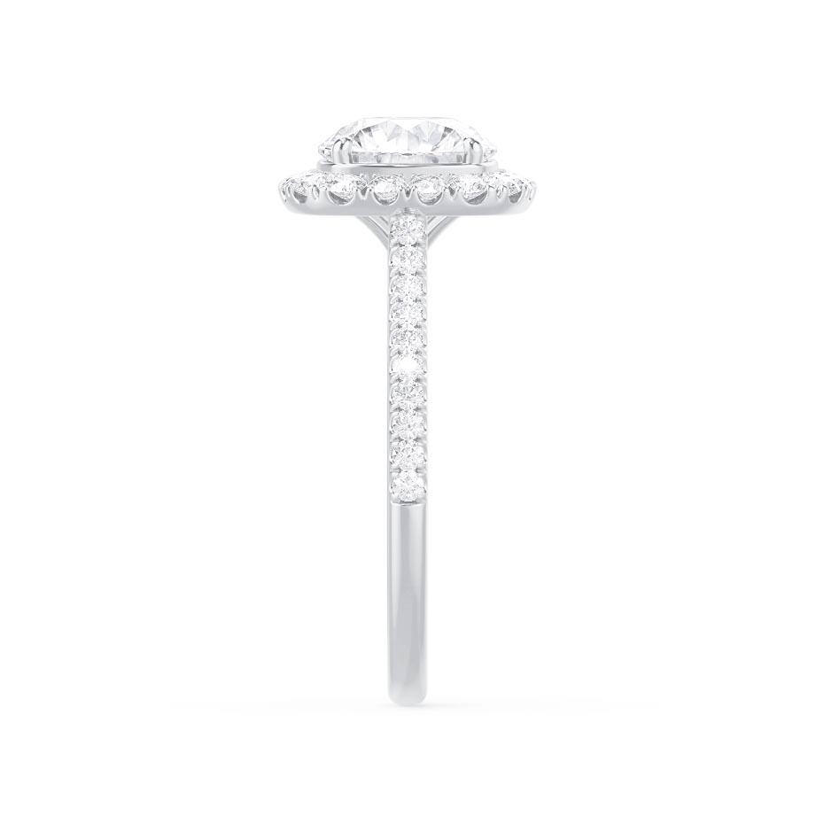 2.3 CT Elongted Cushion Halo & Pave Lab Grown Diamond Engagement Ring