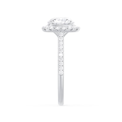 2.3 CT Elongted Cushion Halo & Pave Lab Grown Diamond Engagement Ring