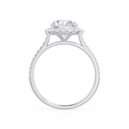 2.3 CT Elongted Cushion Halo & Pave Lab Grown Diamond Engagement Ring