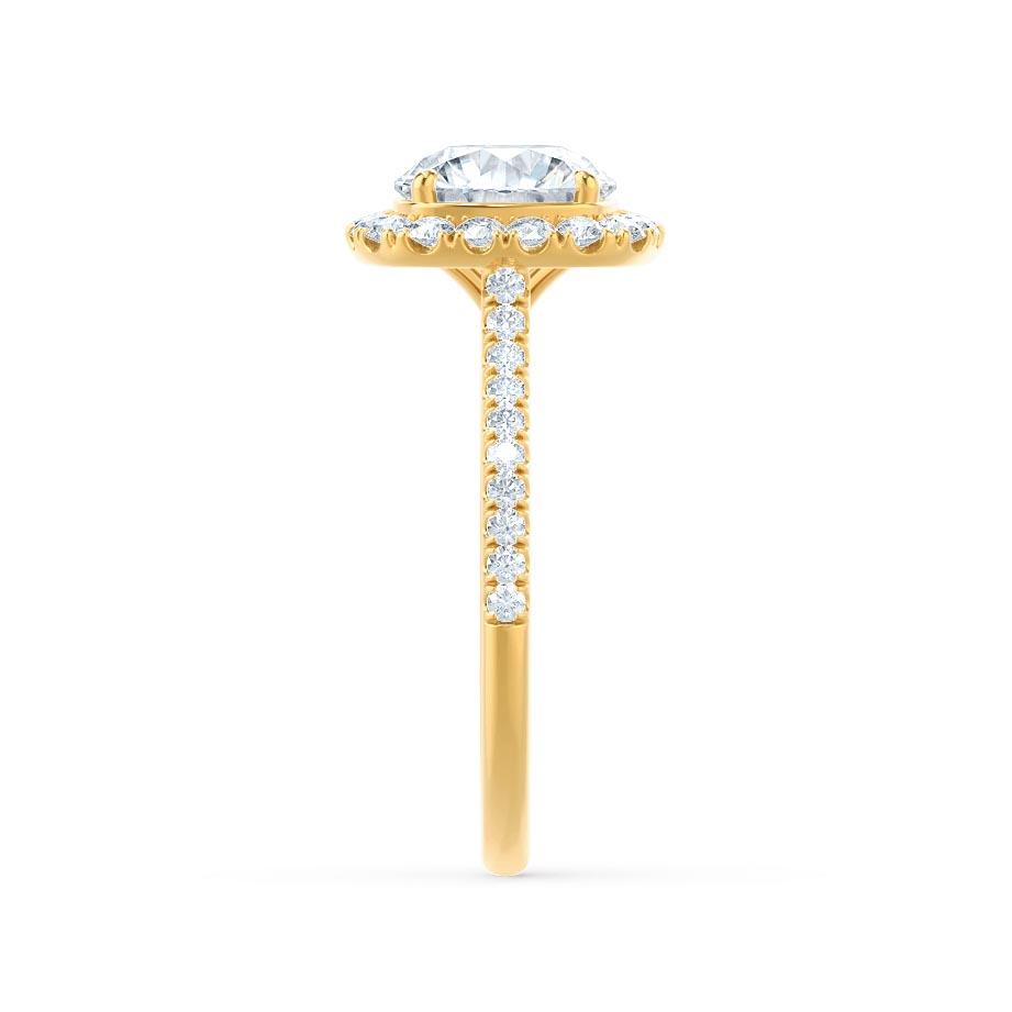 2.3 CT Elongated Cushion Halo & Pave Lab Grown Diamond Engagement Ring