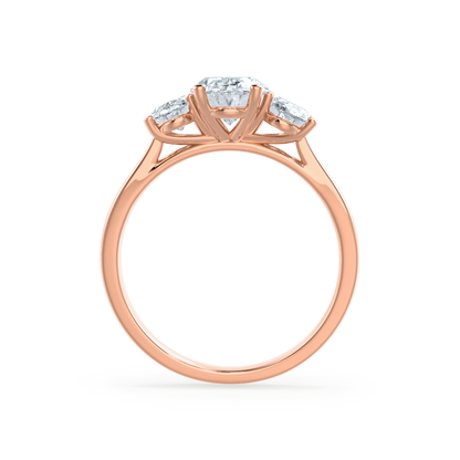 1.5 CT Oval Three Stone Lab Grown Diamond Engagement Ring