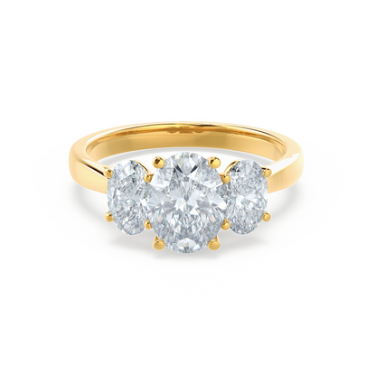 1.5 CT Oval Three Stone Lab Grown Diamond Engagement Ring