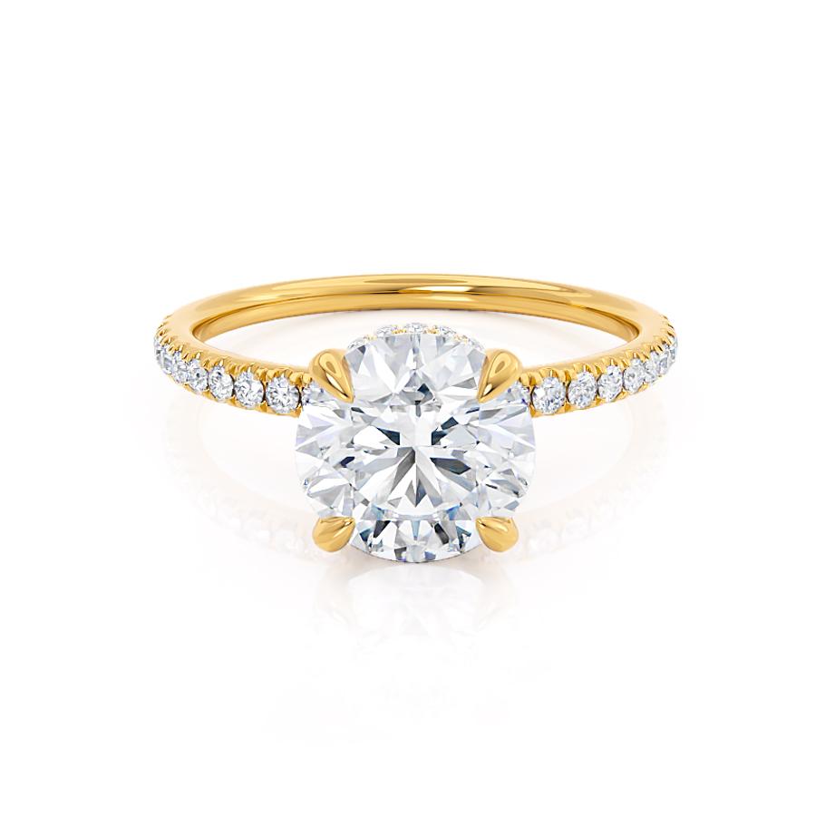 1 CT Round Pave Lab Grown Diamond Engagement Ring