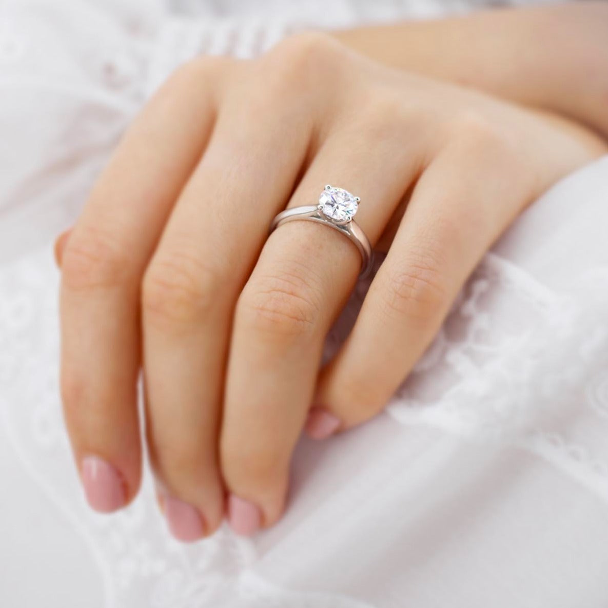 1.2 CT Round Solitaire  Lab Grown Diamond Engagement Ring