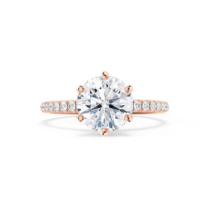 2.2 CT Round Pave Lab Grown Diamond Engagement Ring