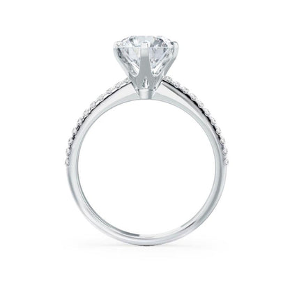 2.2 CT Round Pave Lab Grown Diamond Engagement Ring