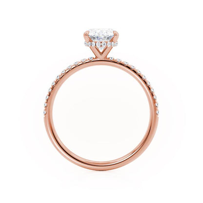 1.5 CT Oval Hidden Halo & Pave Lab Grown Diamond Engagement Ring