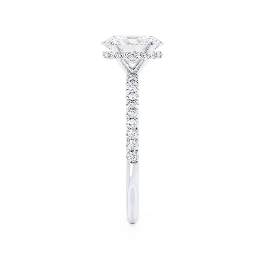 1.5 CT Oval Pave Lab Grown Diamond Engagement Ring