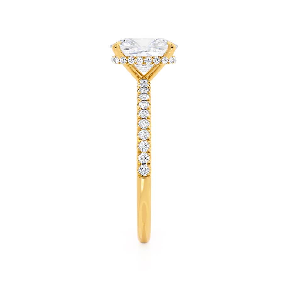 2.3 CT Elongated Cushion Pave Lab Grown Diamond Engagement Ring