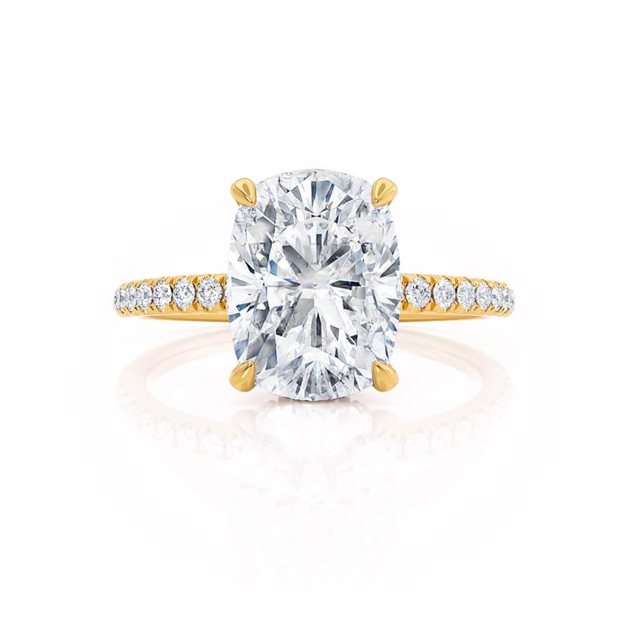 2.3 CT Elongated Cushion Pave Lab Grown Diamond Engagement Ring