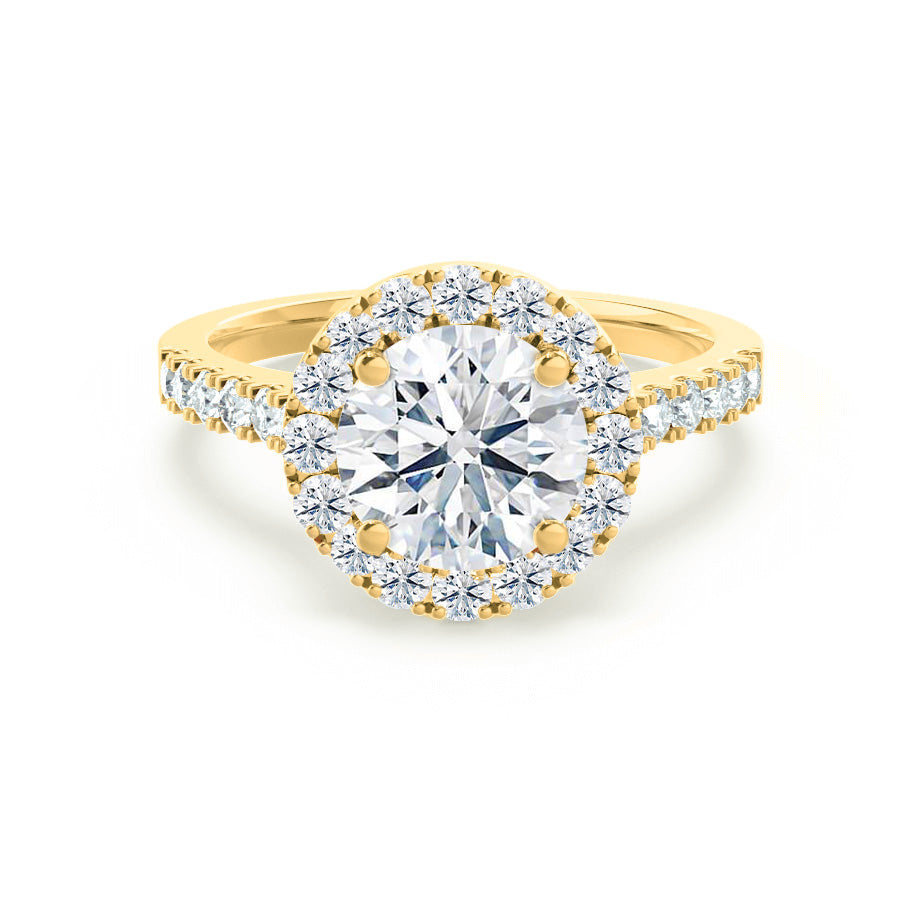 1 CT Round Halo & Pave Lab Grown Diamond Engagement Ring