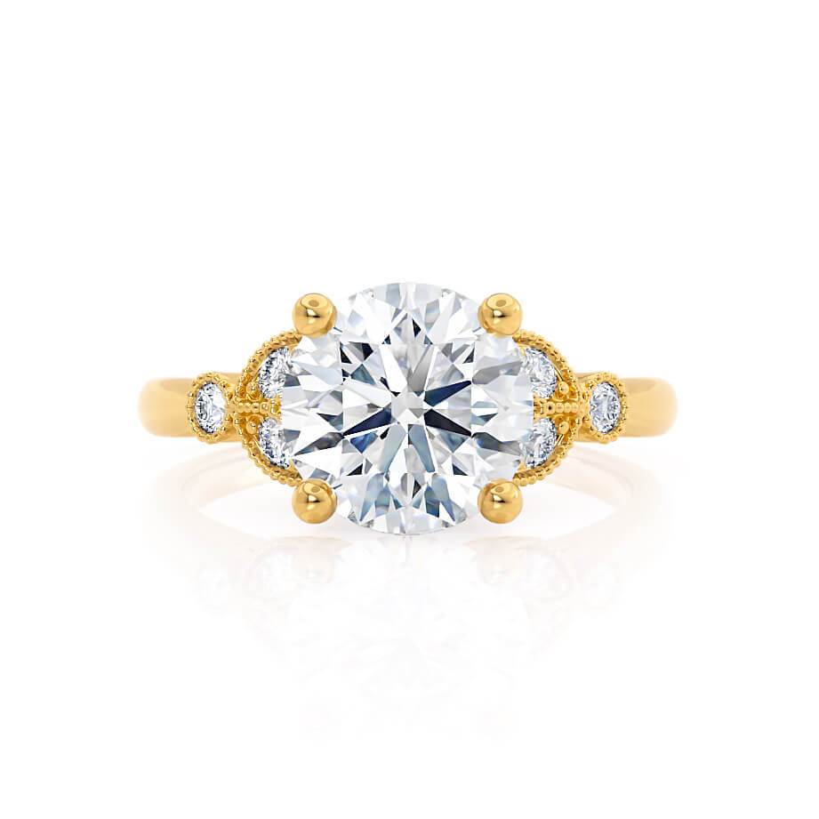 1.5 CT Round Cluster Lab Grown Diamond Engagement Ring