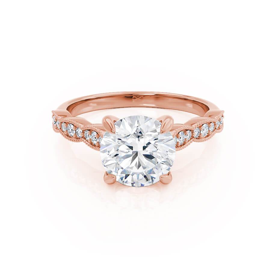 1 CT Round Pave Lab Grown Diamond Engagement Ring