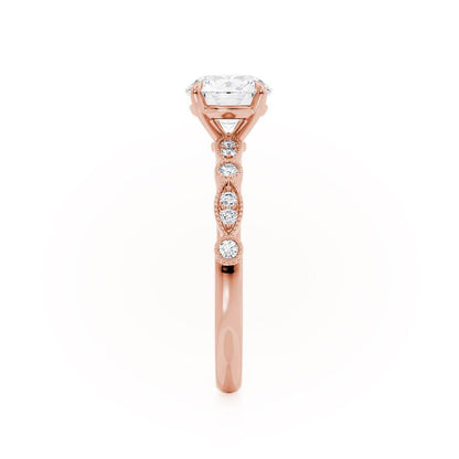 1 CT Round Pave Lab Grown Diamond Engagement Ring