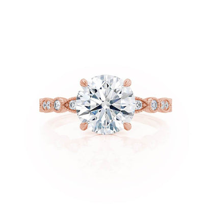 1 CT Round Pave Lab Grown Diamond Engagement Ring