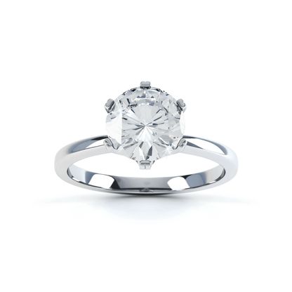 1.5 CT Round Solitaire Lab Grown Diamond Engagement Ring