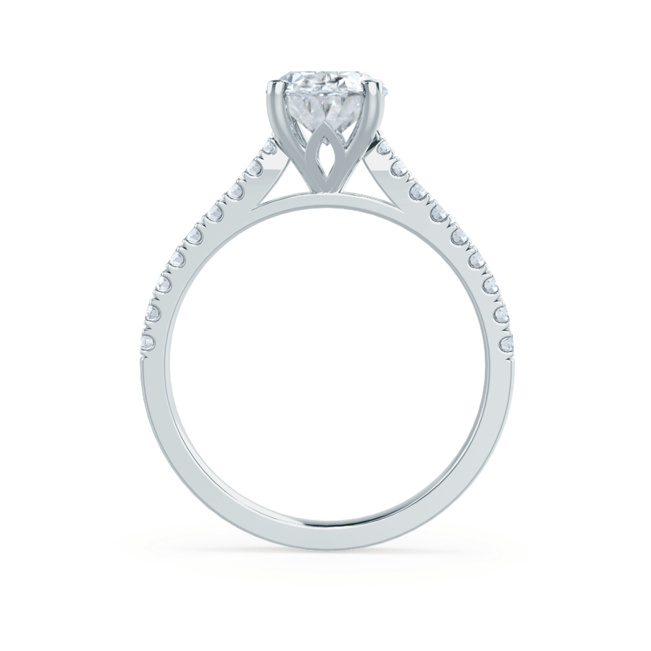 3 CT Oval Pave Lab Grown Diamond Engagement Ring