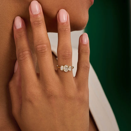 0.60 CT Oval Three Stone Moissanite Engagement Ring