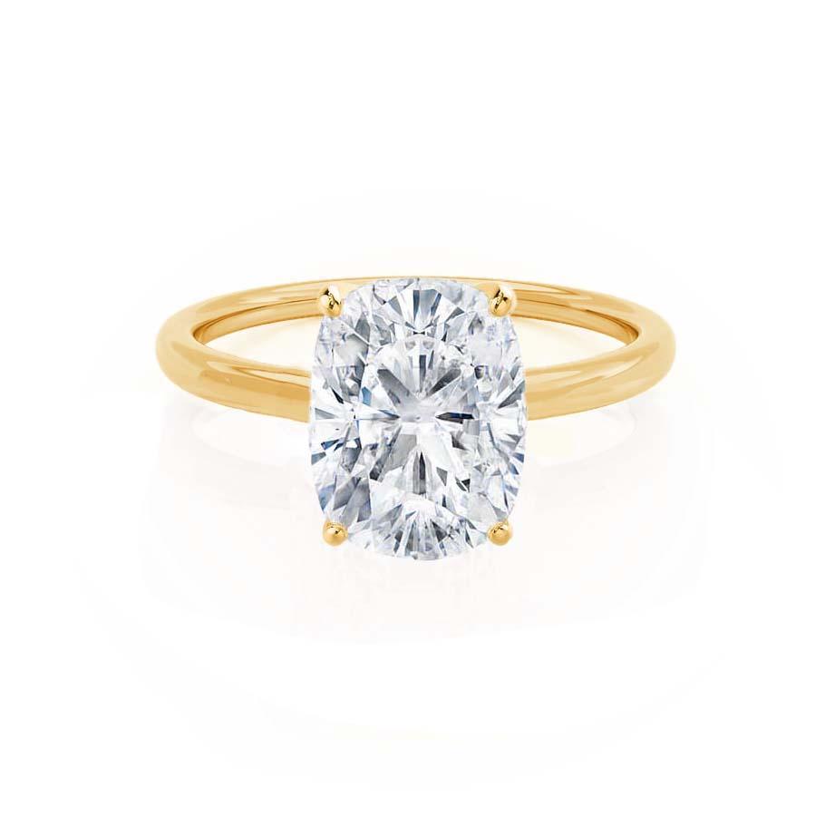 3.34 CT Elongated Cushion Solitaire  Lab Grown Diamond Engagement Ring