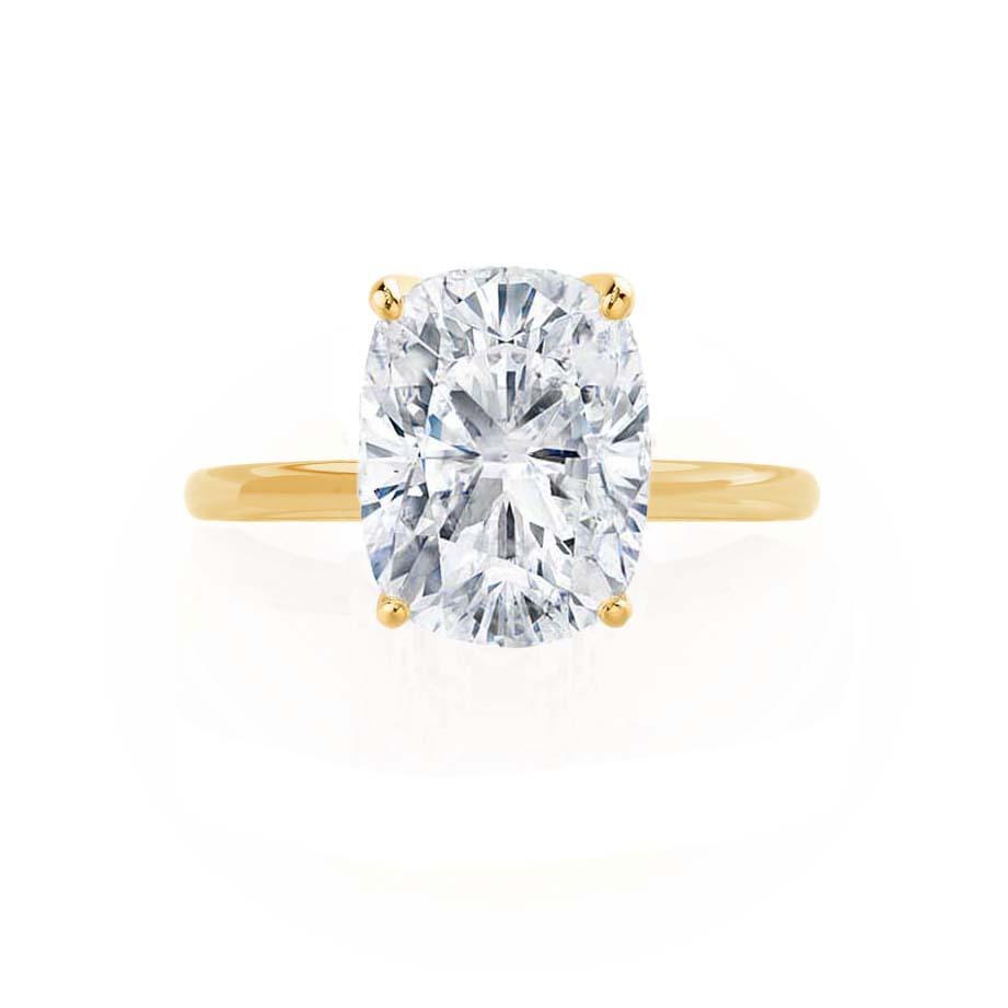 3.34 CT Elongated Cushion Solitaire  Lab Grown Diamond Engagement Ring