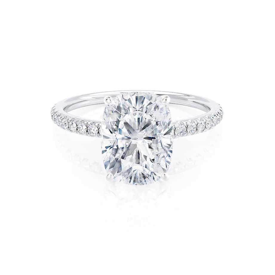 1.75 CT Elongated Cushion Pave Lab Grown Diamond Engagement Ring