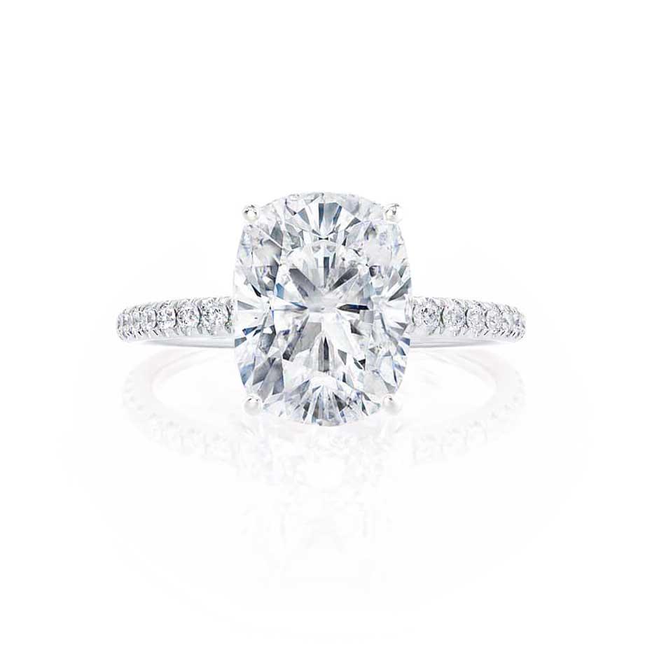 1.75 CT Elongated Cushion Pave Lab Grown Diamond Engagement Ring