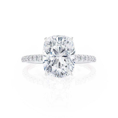 1.75 CT Elongated Cushion Pave Lab Grown Diamond Engagement Ring